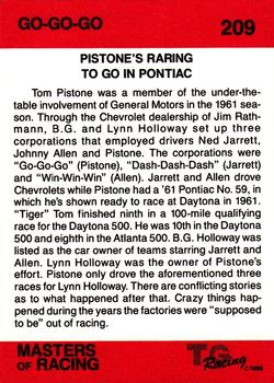 1989-90 TG Racing Masters of Racing #209 Tom Pistone's Car Back