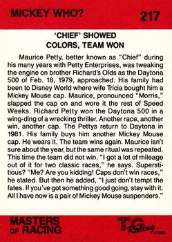 1989-90 TG Racing Masters of Racing #217 Maurice Petty Back