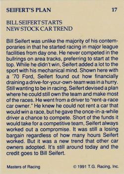 1991-92 TG Racing Masters of Racing Update #17 Bill Seifert Back
