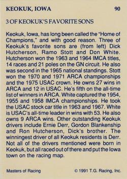 1991-92 TG Racing Masters of Racing Update #90 Dick Hutcherson / Ramo Stott / Don White Back