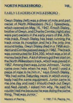 1991-92 TG Racing Masters of Racing Update #144 Gwyn Staley/Enoch Staley/Charlie Combs Back
