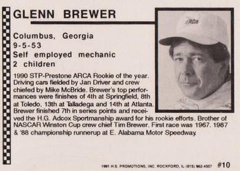 1991 Langenberg ARCA/Hot Stuff #10 Glenn Brewer Back