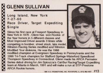 1991 Langenberg ARCA/Hot Stuff #13 Glenn Sullivan Back