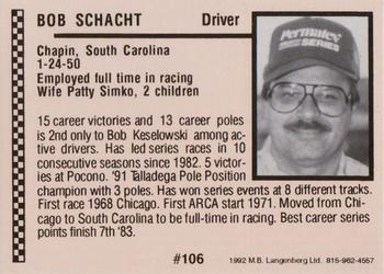 1992 Langenberg ARCA/Flash #106 Bob Schacht Back