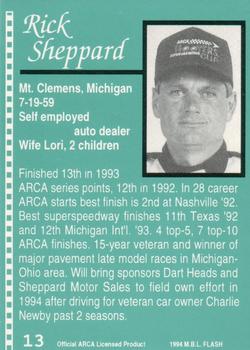 1994 Langenberg ARCA/Flash #13 Rick Sheppard Back