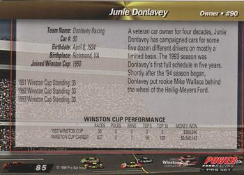1994 Power #85 Junie Donlavey Back