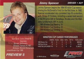 1994 Power Preview #5 Jimmy Spencer Back