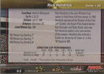 1994 Power - Gold Cup '94 #92 Rick Hendrick Back