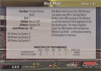 1994 Power - Gold Cup '94 #103 Rick Mast Back