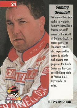 1995 Finish Line Super Series #24 Sammy Swindell Back