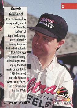 1995 Finish Line Super Series - Rainbow Foil #2 Butch Gilliland Back
