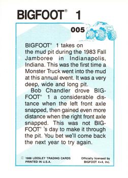 1988 Leesley Bigfoot #005 Bigfoot 1 Back