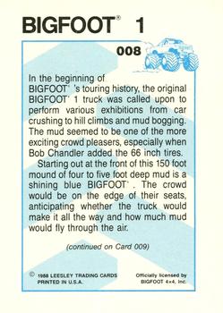 1988 Leesley Bigfoot #008 Bigfoot 1 Back