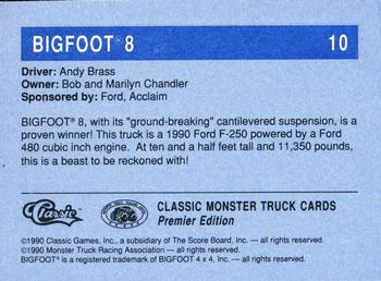 1990 Classic Monster Trucks #10 Bigfoot 8 Back