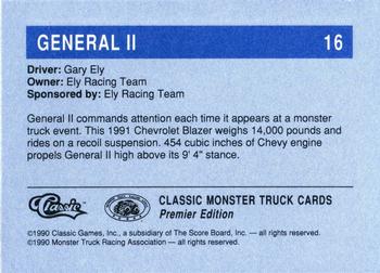 1990 Classic Monster Trucks #16 General II Back
