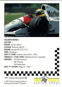 1991 ProTrac's Formula One #2 McLaren MP4/6 Back