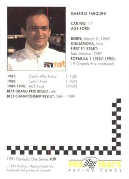 1991 ProTrac's Formula One #39 Gabriele Tarquini Back