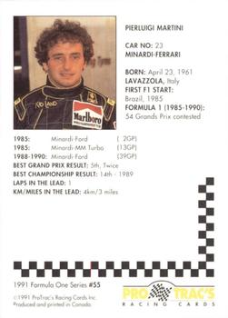 1991 ProTrac's Formula One #55 Pierluigi Martini Back