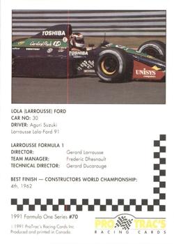 1991 ProTrac's Formula One #70 Larrousse Lola 91 Back