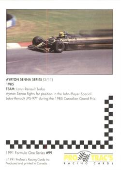 1991 ProTrac's Formula One #99 Ayrton Senna Back