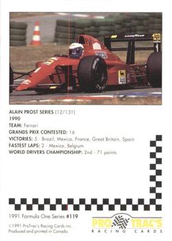 1991 ProTrac's Formula One #119 Alain Prost Back