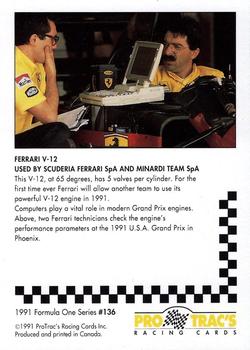 1991 ProTrac's Formula One #136 Ferrari V-12 Back