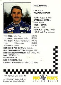 1991 ProTrac's Formula One #9 Nigel Mansell Back