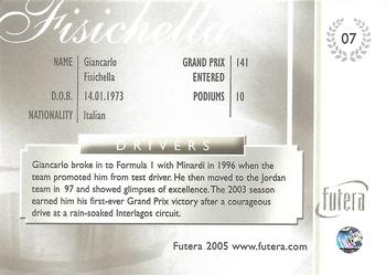 2005 Futera Grand Prix #07 Giancarlo Fisichella Back