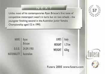 2005 Futera Grand Prix #57 Ryan Briscoe Back