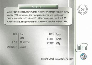 2005 Futera Grand Prix #59 Marc Gene Back