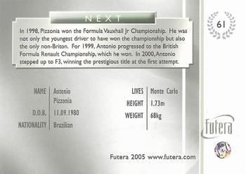 2005 Futera Grand Prix #61 Antonio Pizzonia Back