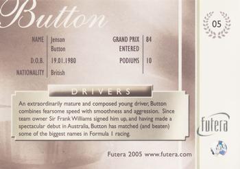 2005 Futera Grand Prix #05 Jenson Button Back