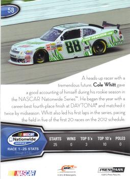 2013 Press Pass - Color Proof Yellow #58 Cole Whitt Back
