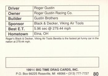 1991 Big Time Drag #80 Roger Gustin Back