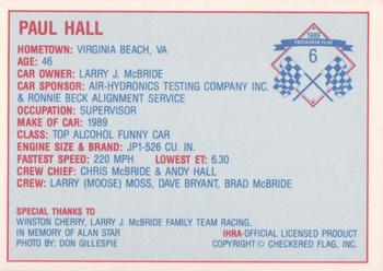 1989 Checkered Flag IHRA #6 Paul Hall Back