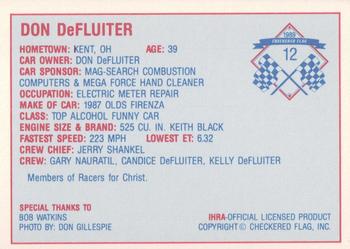1989 Checkered Flag IHRA #12 Don DeFluiter Back