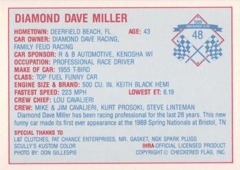 1989 Checkered Flag IHRA #48 Dave Miller Back