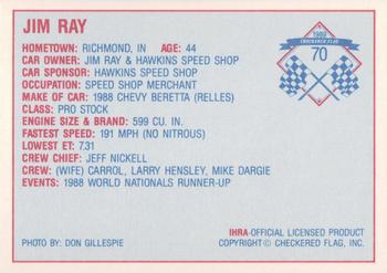 1989 Checkered Flag IHRA #70 Jim Ray Back