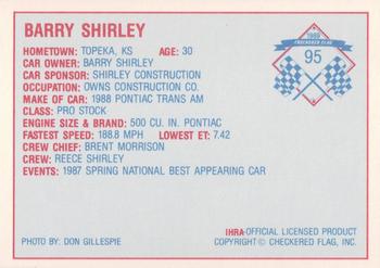 1989 Checkered Flag IHRA #95 Barry Shirley Back