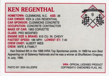 1990 Checkered Flag IHRA #9 Ken Regenthal Back