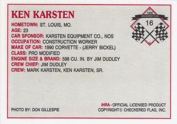 1990 Checkered Flag IHRA #16 Ken Karsten Jr. Back