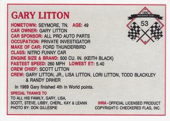 1990 Checkered Flag IHRA #53 Gary Litton Back