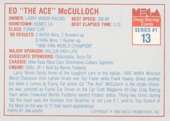 1989 Mega Drag #13 Ed McCulloch Back