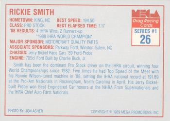 1989 Mega Drag #26 Rickie Smith Back