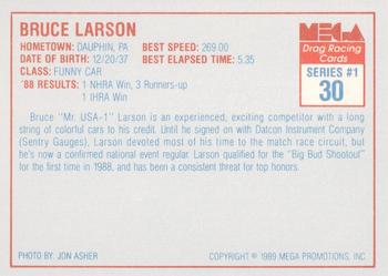 1989 Mega Drag #30 Bruce Larson Back