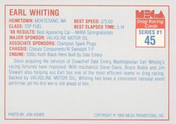 1989 Mega Drag #45 Earl Whiting Back