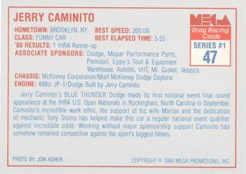 1989 Mega Drag #47 Jerry Caminito Back
