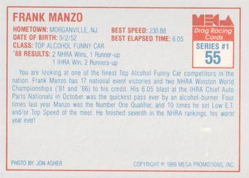 1989 Mega Drag #55 Frank Manzo Back