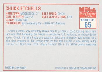1989 Mega Drag #65 Chuck Etchells Back
