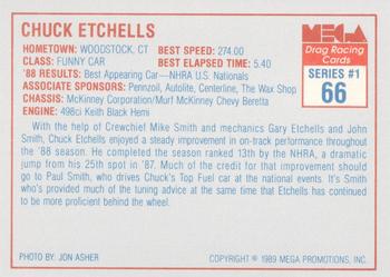 1989 Mega Drag #66 Chuck Etchells Back